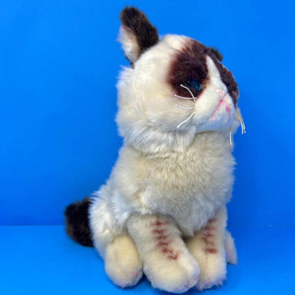 Gund Grumpy Cat Plush 9 Inch White Brown 4040133 Blue Eyes 2018 - Picture 14 of 16